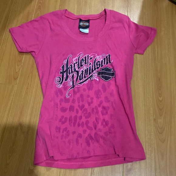 Pink Harley Davidson rhinestone tee - Picture 1 of 3